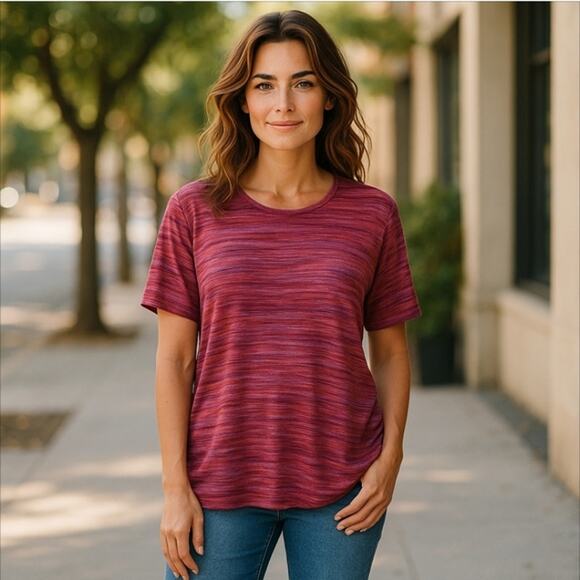 Allison Daley II Pink and Purple Heathered Blouse Size 2X - Picture 1 of 10